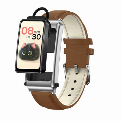 K80 1.57 inch Leather Band IP67 Earphone Detachable Smart Watch Support Bluetooth Call, Leather Band (Black), Leather Band (Silver), Leather Band (Gold)