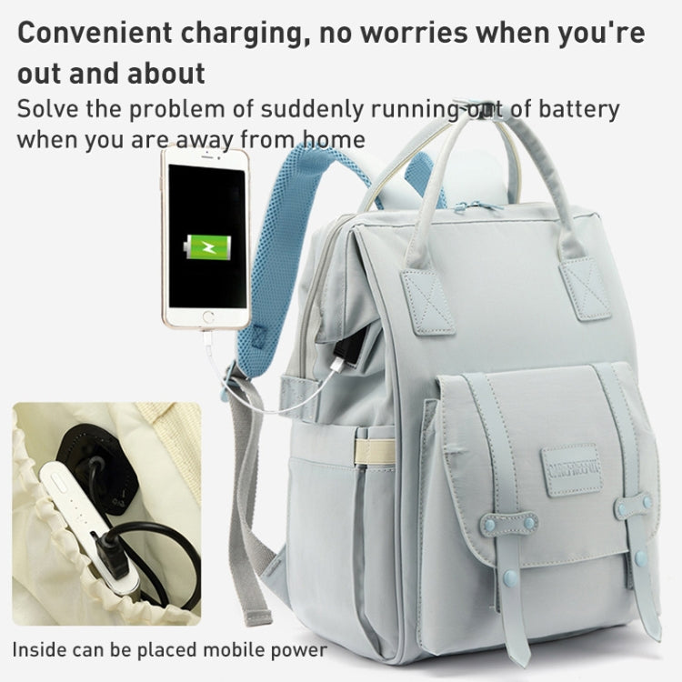 Multifunctional Mommy Bag Large Capacity Outgoing Baby Care Backpack, Grey, Blue, Black, Pink, Cartoon Bear, Classic Grey, Classic Black, Classic Blue