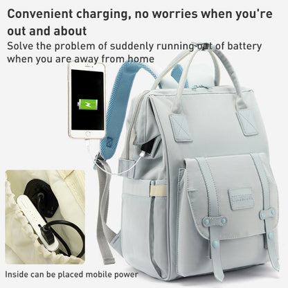 Multifunctional Mommy Bag Large Capacity Outgoing Baby Care Backpack, Grey, Blue, Black, Pink, Cartoon Bear, Classic Grey, Classic Black, Classic Blue