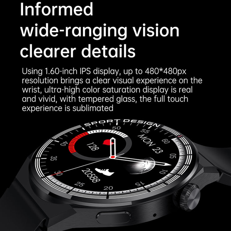 HDT MAX 1.60 inch Black Dial Milan Steel Band IP68 Waterproof Smart Watch Support Bluetooth Call, Black Dial Milan Steel Band