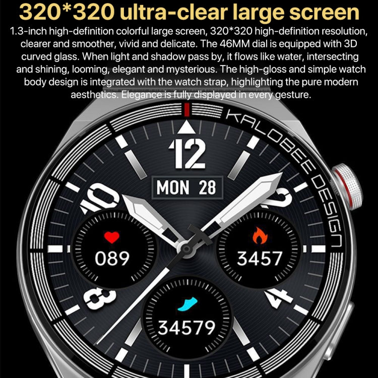 1.3 inch Bamboo Steel Band IP68 Waterproof Smart Watch Support Bluetooth Call, Silver Steel Band, Black Steel Band