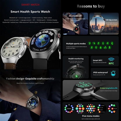 GT4 Smart Bracelet 1.53 inch Smart Watch, Support Bluetooth Call / NFC / Heart Rate