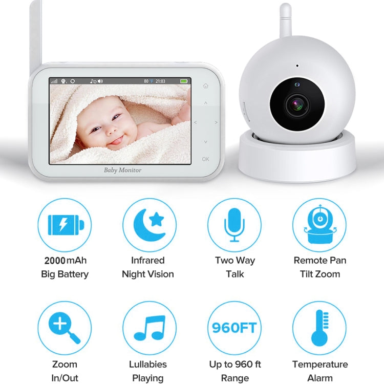 ABM201 4.5 inch Wireless Video Night Vision Baby Monitor Security Camera, ABM201