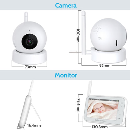 ABM201 4.5 inch Wireless Video Night Vision Baby Monitor Security Camera, ABM201