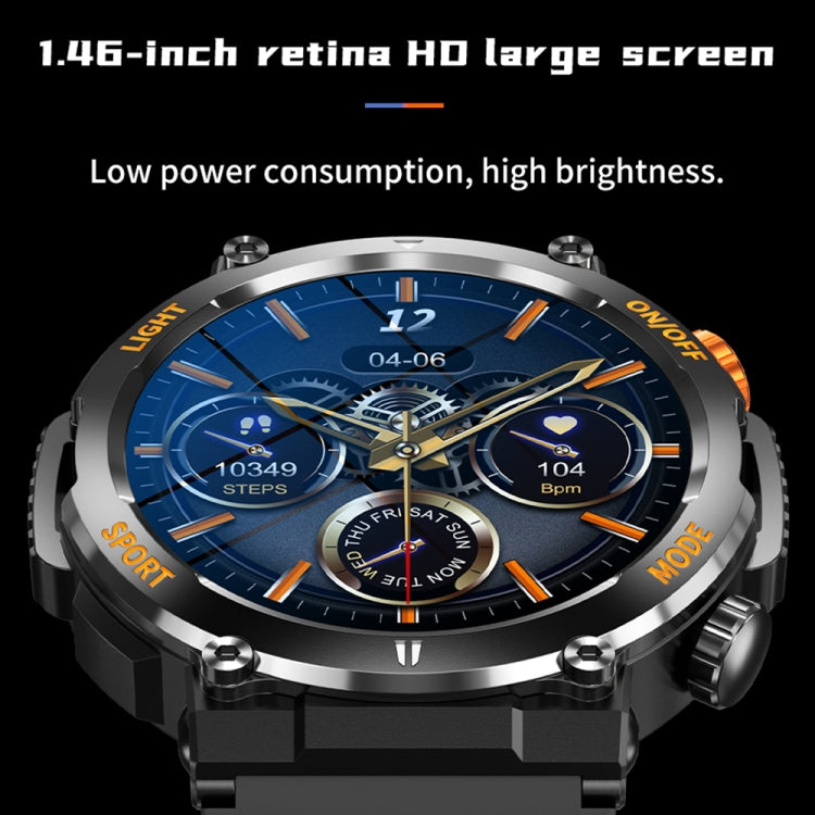 HT17 1.46 inch Round Screen Bluetooth Smart Watch, Support Health Monitoring & 100+ Sports Modes