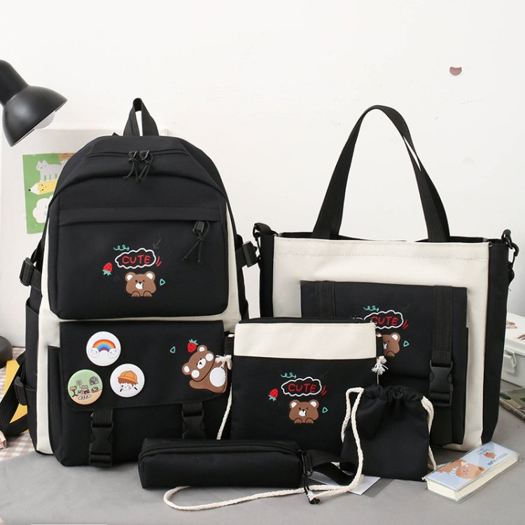 5pcs/Set Student Schoolbags, Lightweight and Cute Girls Backpack