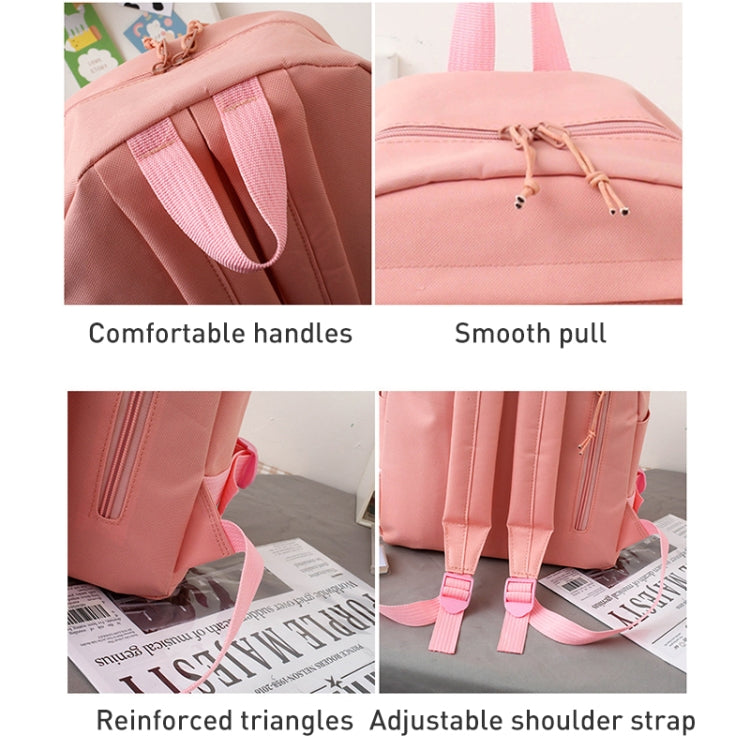 5pcs/Set Student Schoolbags, Lightweight and Cute Girls Backpack with Bear