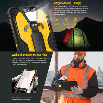 Ulefone Armor Pad 2 Rugged Tablet PC, 16GB+256GB 11 inch Android 13 MediaTek Helio G99 Octa Core 4G Network, US Plug, Armor Pad 2, Armor Pad 2 (Yellow), UK Plug