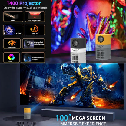 T400 3000 Lumens LED Mini Projector Support Wifi Screen Mirroring, Wifi Edition, EU Plug, Wifi Edition, US Plug, Wifi Edition, UK Plug, Wifi Edition, AU Plug