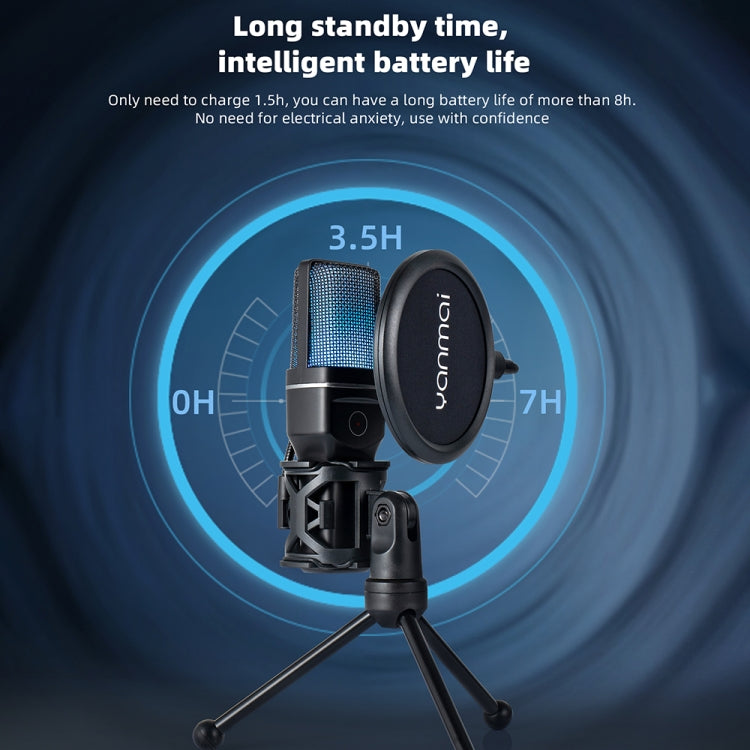 Yanmai SF-777W 2.4G Wireless Gaming Desktop Microphone with RGB Light & Blowout Net, SF-777W