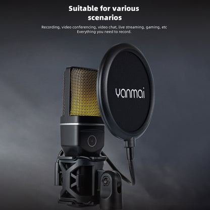 Yanmai SF-777W 2.4G Wireless Gaming Desktop Microphone with RGB Light & Blowout Net, SF-777W