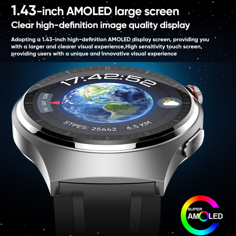 MT200 1.43 inch AMOLED IP67 Smart Call Watch, Support ECG/Body Temperature/Blood Glucose Monitoring