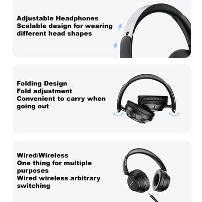 AWEI A360BL Foldable Wireless Bluetooth Gaming Headset, A360BL