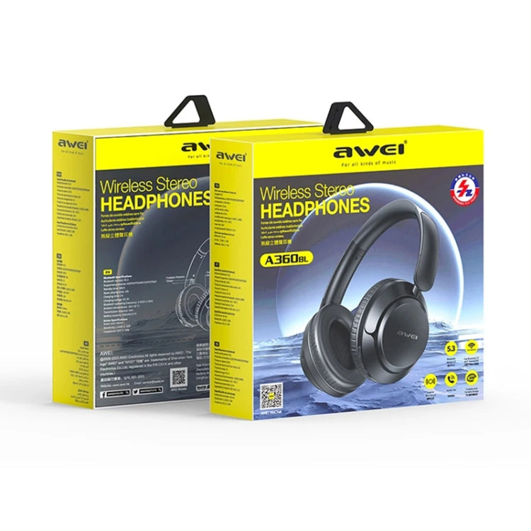 AWEI A360BL Foldable Wireless Bluetooth Gaming Headset, A360BL