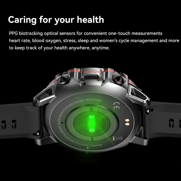 AK56 IP67 BT5.1 1.43inch Smart Watch Support Voice Call / Health Monitoring, Pearl Steel Strap, Steel Mesh Strap