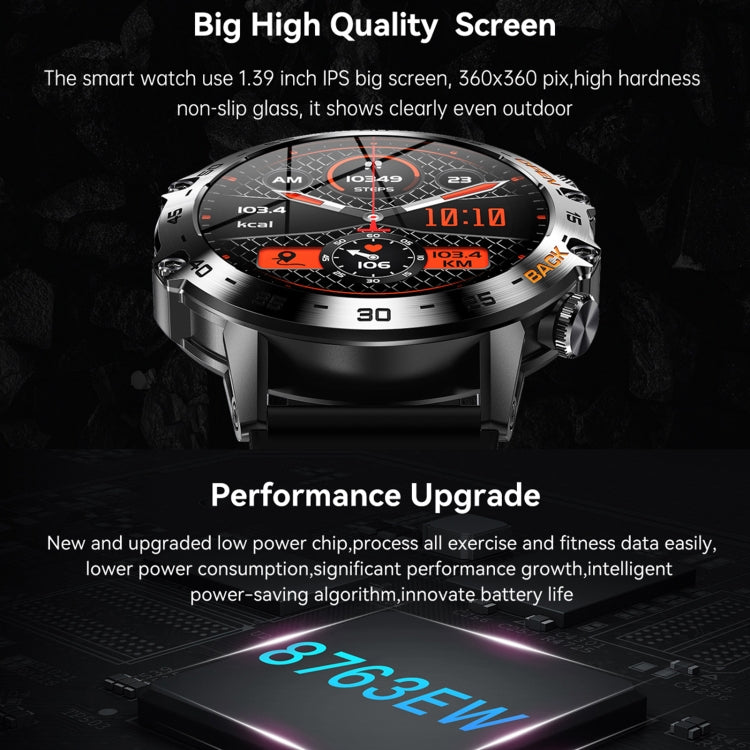 K52 1.39inch BT5.0 Smart Watch Support Heart Rate/ Sleep Detection