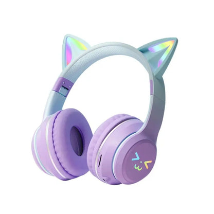 BT612 LED Cat Ear Single Sound Folding Bluetooth Earphone with Microphone