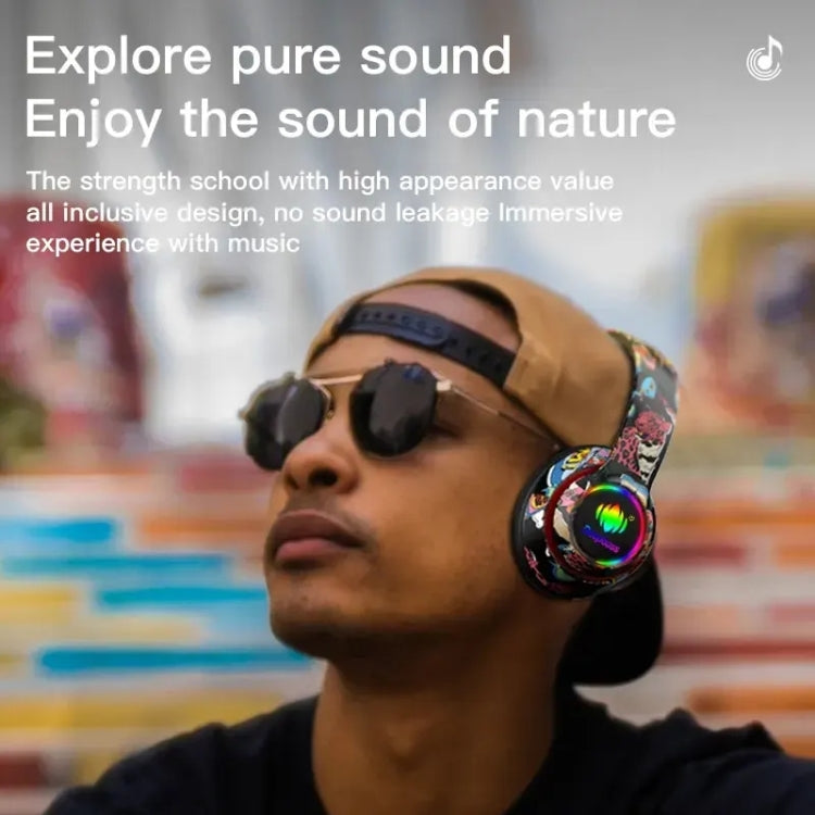 L750 3 in 1 RGB Graffiti Pattern Wireless Gaming Noise Reduction Headset