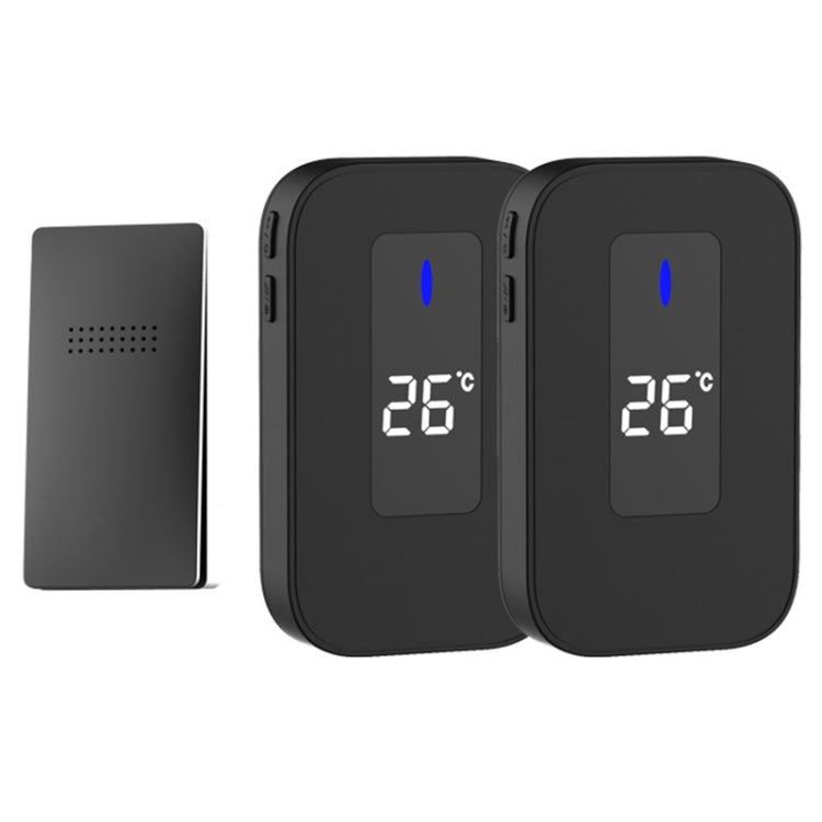 C303B One to Two Home Wireless Doorbell Temperature Digital Display Remote Control Elderly Pager, US Plug, EU Plug, UK Plug