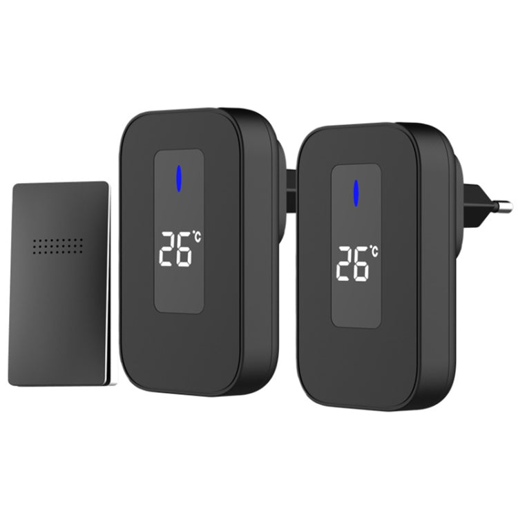 C303B One to Two Home Wireless Doorbell Temperature Digital Display Remote Control Elderly Pager, US Plug, EU Plug, UK Plug