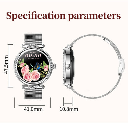 CF32 1.27 inch Screen Lady Smart Watch, Support Female Physiology Monitoring & 100+ Sports Modes, Silicone Band, Steel Band