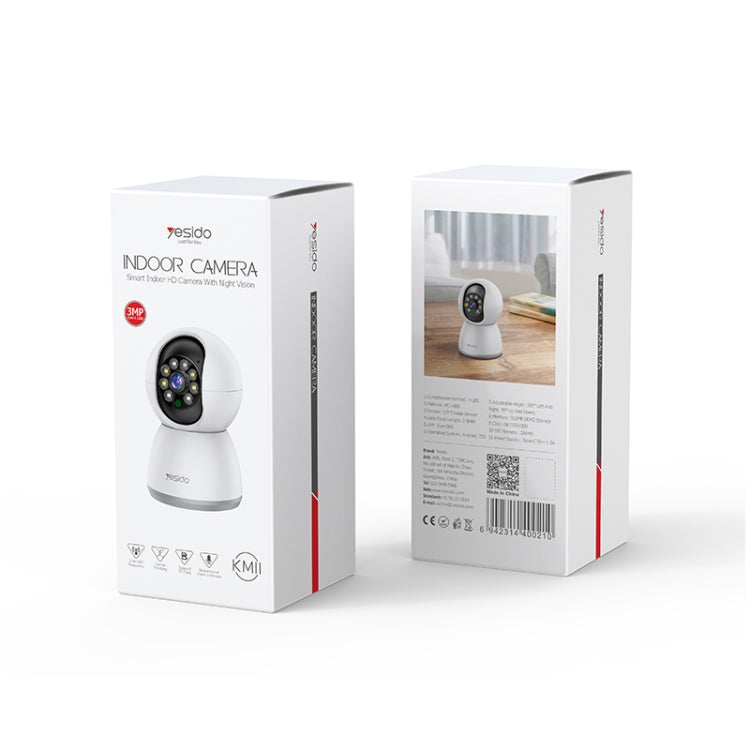 Yesido KM11 3.0MP Full Color Day and Night Smart 2.4G WIFI Camera, UK Plug, EU Plug