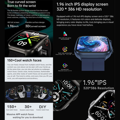 NX15 Smart Watch, 1.96 inch, BT Call / Heart Rate / Blood Pressure / Blood Oxygen