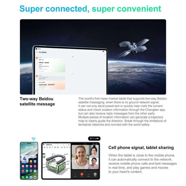 HUAWEI MatePad Pro 11 inch 2024 WiFi, HarmonyOS 4 Bidirectional Beidou Satellite Communication, Not Support Google Play, 12GB+256GB, 12GB+512GB