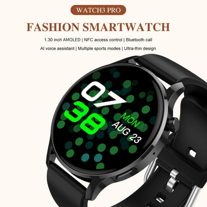 Watch3 Pro 1.3 inch AMOLED Screen Wireless Charging Smart Watch, Supports BT Call / NFC