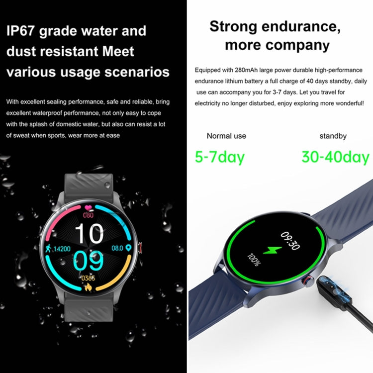 YK02 1.43 inch AMOLED Screen Smart Watch, BT Call / Heart Rate / Blood Pressure / Blood Oxygen