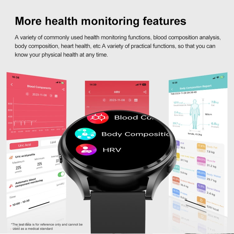 1.43 inch Milanese Steel Strap Bluetooth Call Smart Watch Support ECG / Non-invasive Blood Sugar, Milanese Steel Strap Black, Milanese Steel Strap Rose Gold