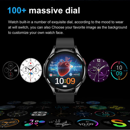 1.43 inch Silicone Strap Bluetooth Call Smart Watch Support ECG / Non-invasive Blood Sugar, Silicone Strap Black, Silicone Strap Light Yellow