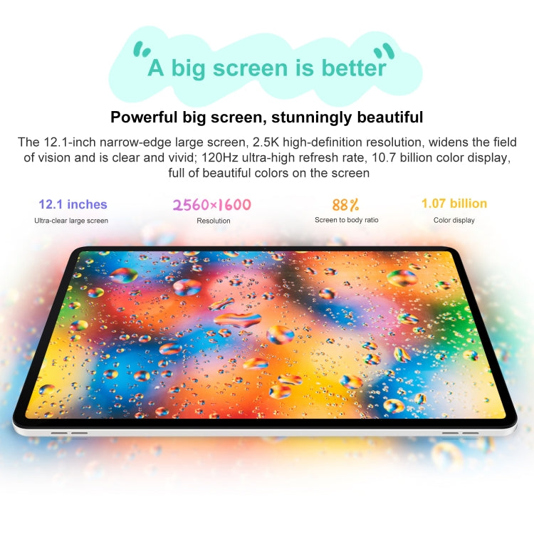 Honor Tablet 9 12.1 inch WiFi, MagicOS 7.2 Snapdragon 6 Gen1 Octa Core 2.2GHz, Not Support Google Play, Standard 8GB+256GB, Standard 12GB+256GB, Soft Light 12GB+256GB