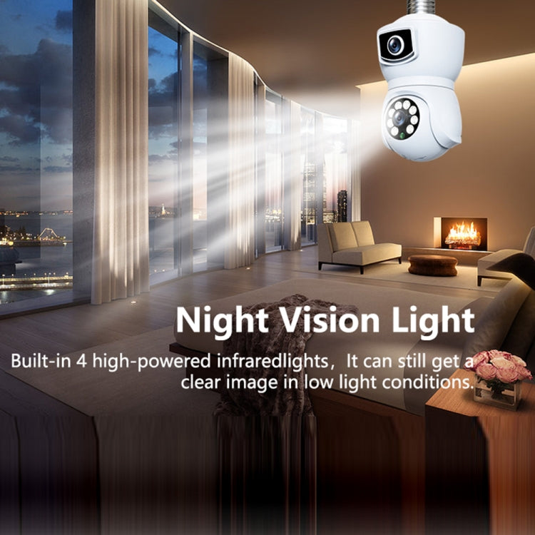 DP41 Bulb-type Dual-lens Motion Tracking Smart Camera Supports Voice Intercom, DP41 (Black), DP41 (White)