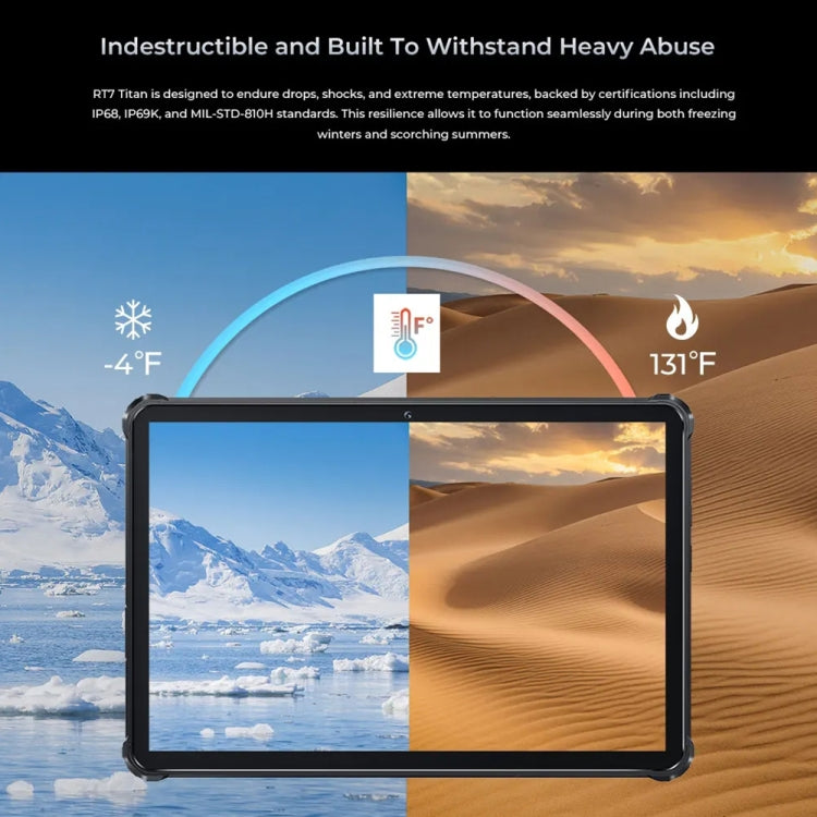 OUKITEL RT7 TITAN 5G Network IP68/IP69K Rugged Tablet, 10.1 inch Android 13  MediaTek Dimensity 720 Octa Core Support Dual SIM, EU Plug, RT7 5G 12GB+256GB