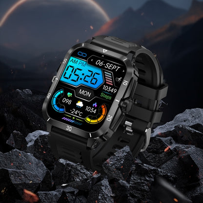 KT71 1.96 inch HD Square Screen Rugged Smart Watch Supports Bluetooth Calls/Sleep Monitoring/Blood Oxygen Monitoring