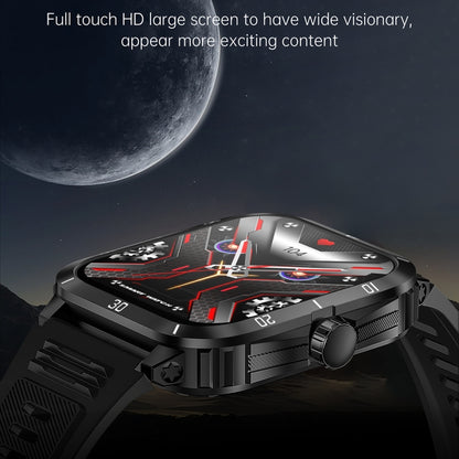 KT71 1.96 inch HD Square Screen Rugged Smart Watch Supports Bluetooth Calls/Sleep Monitoring/Blood Oxygen Monitoring