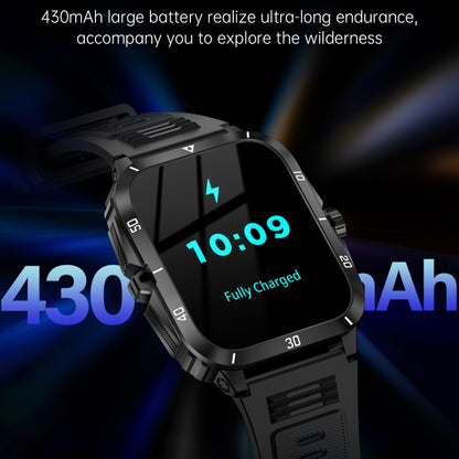 KT71 1.96 inch HD Square Screen Rugged Smart Watch Supports Bluetooth Calls/Sleep Monitoring/Blood Oxygen Monitoring