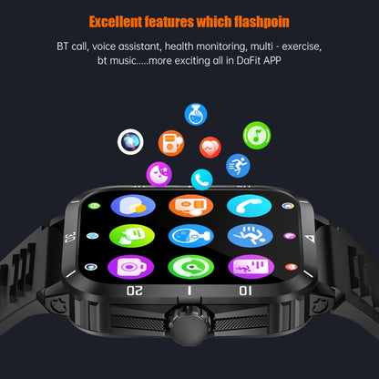 KT71 1.96 inch HD Square Screen Rugged Smart Watch Supports Bluetooth Calls/Sleep Monitoring/Blood Oxygen Monitoring