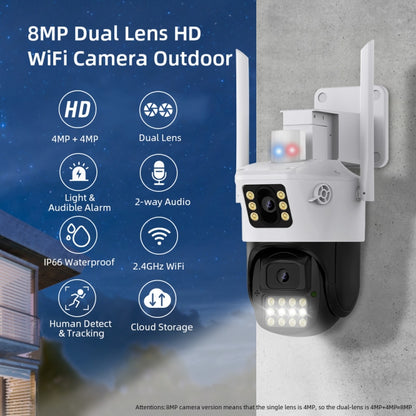 QX86 Motion Tracking Night Vision Smart Camera Supports Voice Intercom, US Plug, EU Plug, AU Plug, UK Plug