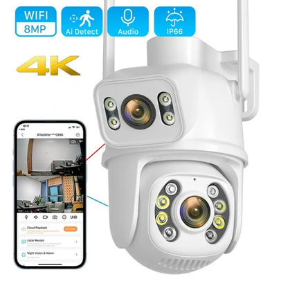 QX95 6MP WiFi Dual Camera Supports Two-way Voice Intercom & AI Recognition, QX95