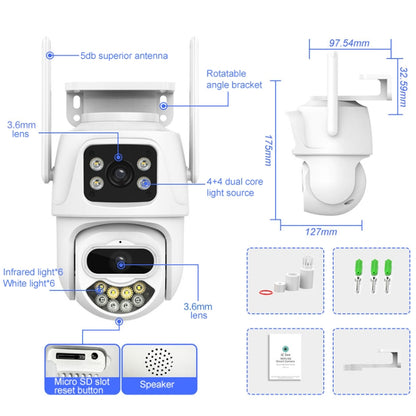 QX102 3MP WiFi Triple Camera Supports Two-way Voice Intercom & Infrared Night Vision, QX102