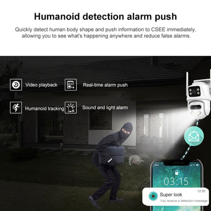 QX102 3MP WiFi Triple Camera Supports Two-way Voice Intercom & Infrared Night Vision, QX102