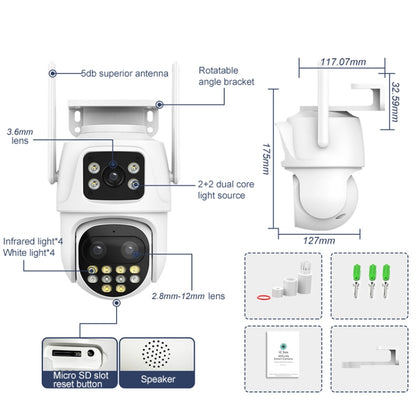 QX104 3MP WiFi Triple Camera Supports Human Face Recognition & AI Alarm, QX104