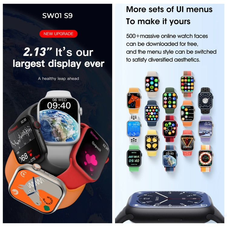 WIWU SW01 S9 2.1 inch IPS Screen IP68 Waterproof Bluetooth Smart Watch