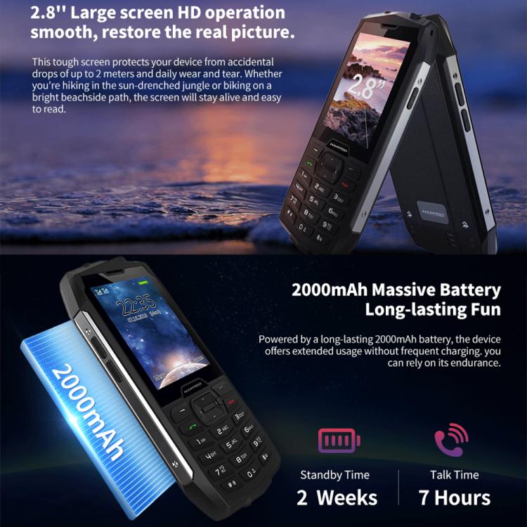 HAMTOD H3 Rugged Phone, 2.8 inch T107 ARM CortexTM A7 Quad-core 1.0GHz, Network: 4G, VoLTE, BT, SOS, EU Version, US Version