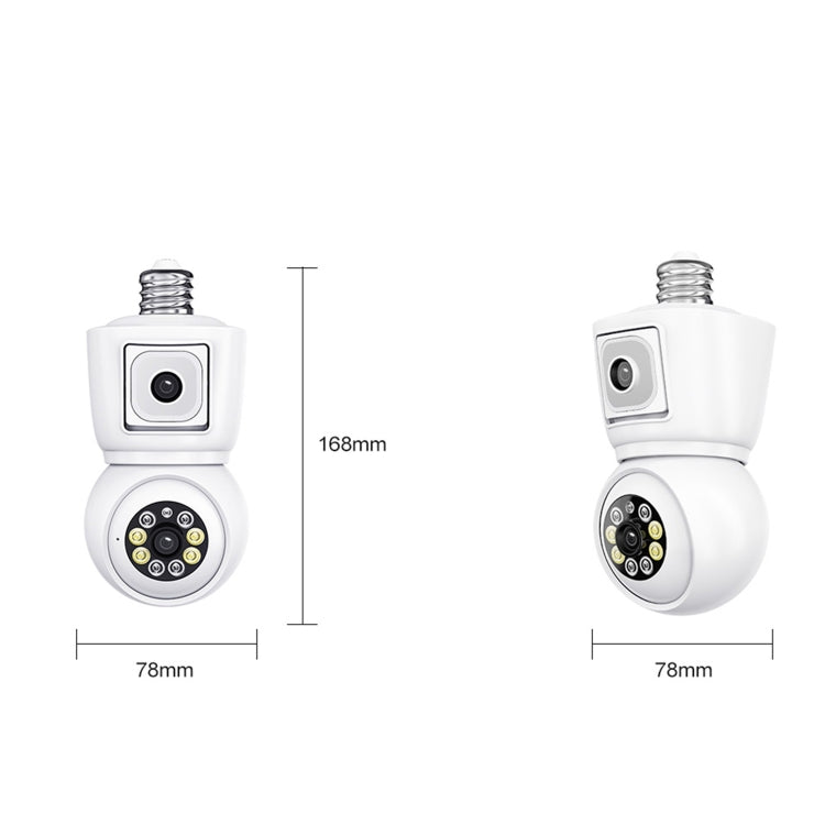 ESCAM QF202 E27 2x2MP Dual Lens Motion Detection Waterproof WiFi IP Two Way Audio Night Vision Camera, QF202