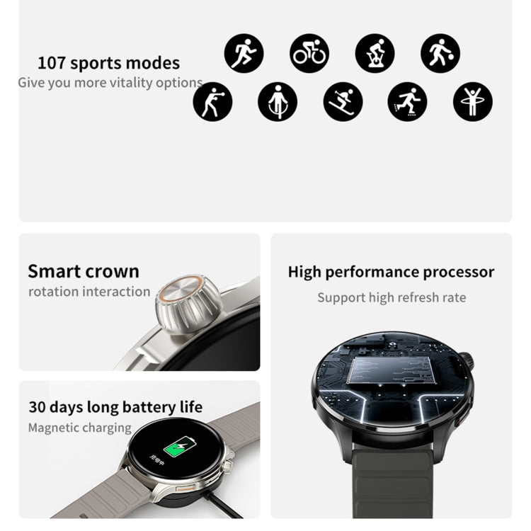 J45 1.43 inch BT5.1 Smart Sport Watch, Support Sleep / Heart Rate / Blood Oxygen / Blood Pressure Health Monitor