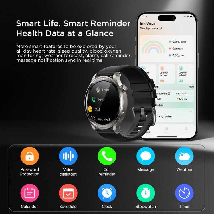 JOYROOM JR-FV1 Venture Series 1.43 inch Bluetooth Call Smart Watch Supports Sleep Monitoring/Blood Oxygen Detection