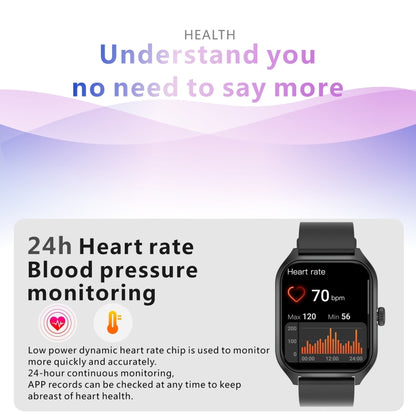 Qx5 1.96 inch BT5.2 Smart Sport Watch, Support Bluetooth Call / Sleep / Blood Oxygen / Temperature / Heart Rate / Blood Pressure Health Monitor